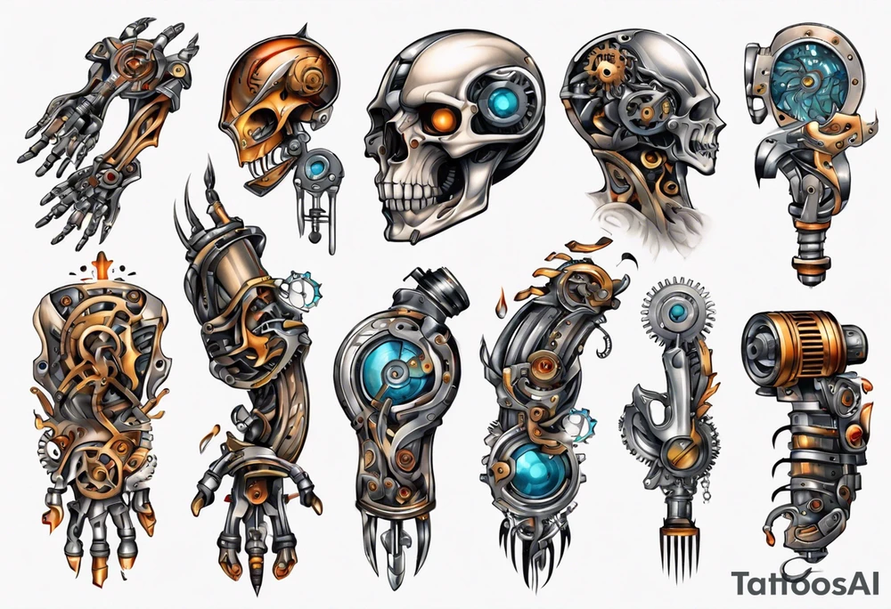 mechanical arm tattoo idea