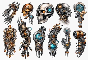 mechanical arm tattoo idea