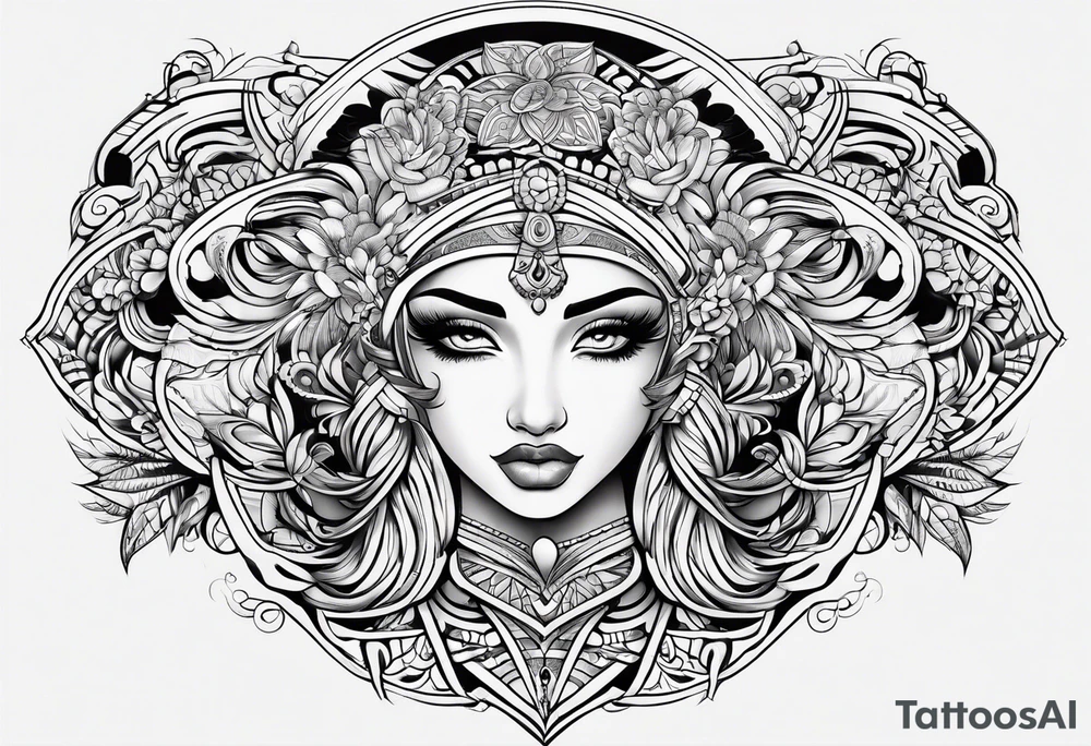 curved lines tattoo idea