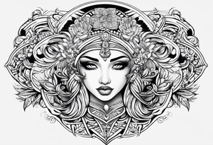 curved lines tattoo idea