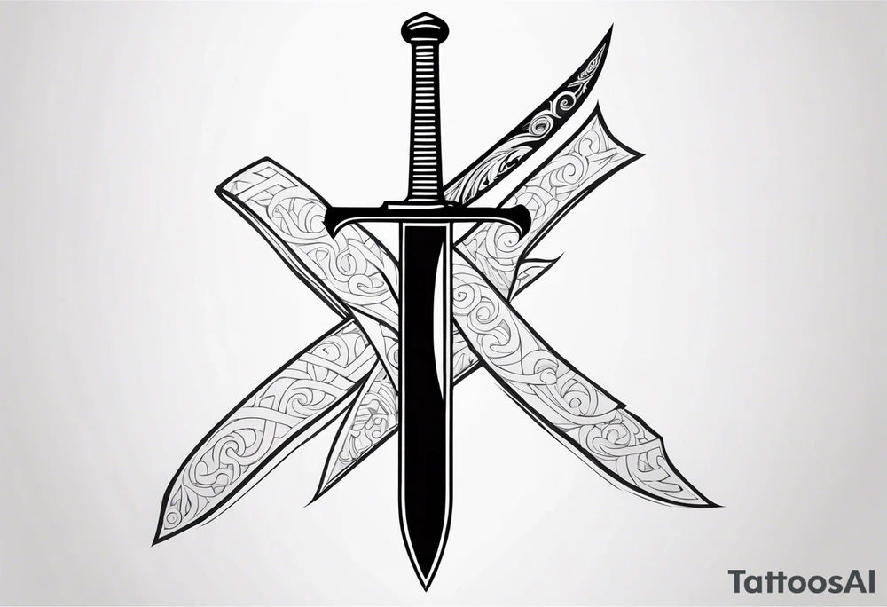 Only one Thin sword downward tattoo idea