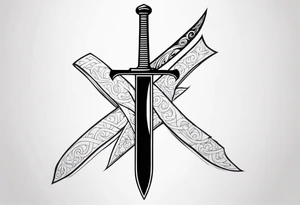 Only one Thin sword downward tattoo idea