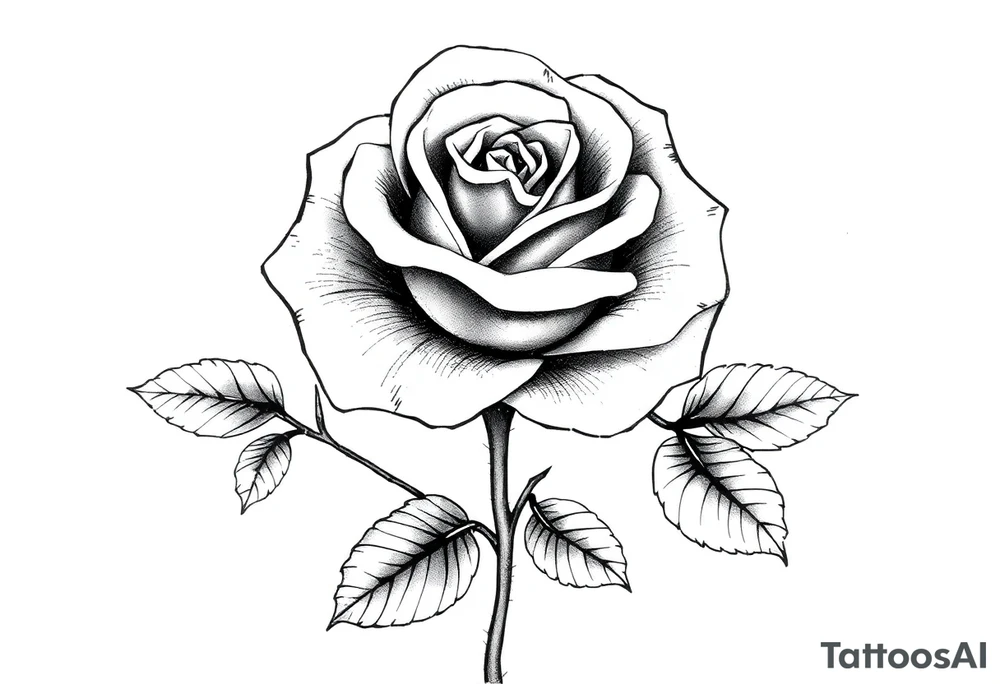 ROSE AND STEM WITH FLORIDA WRITTEN IN VERTICAL AS STEM tattoo idea