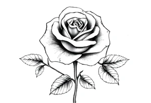 ROSE AND STEM WITH FLORIDA WRITTEN IN VERTICAL AS STEM tattoo idea