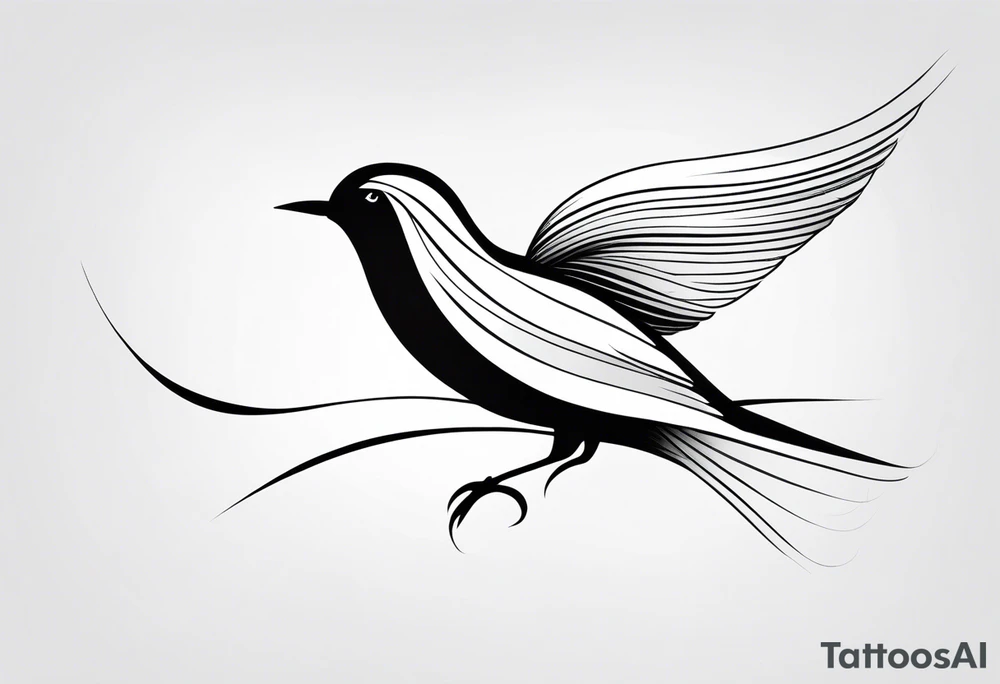 Abstract Bird in Flight tattoo idea