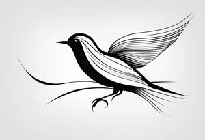Abstract Bird in Flight tattoo idea