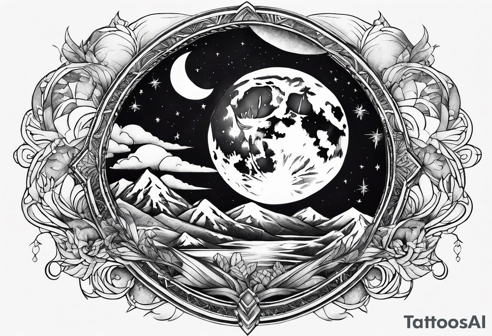 sacred moon tattoo idea