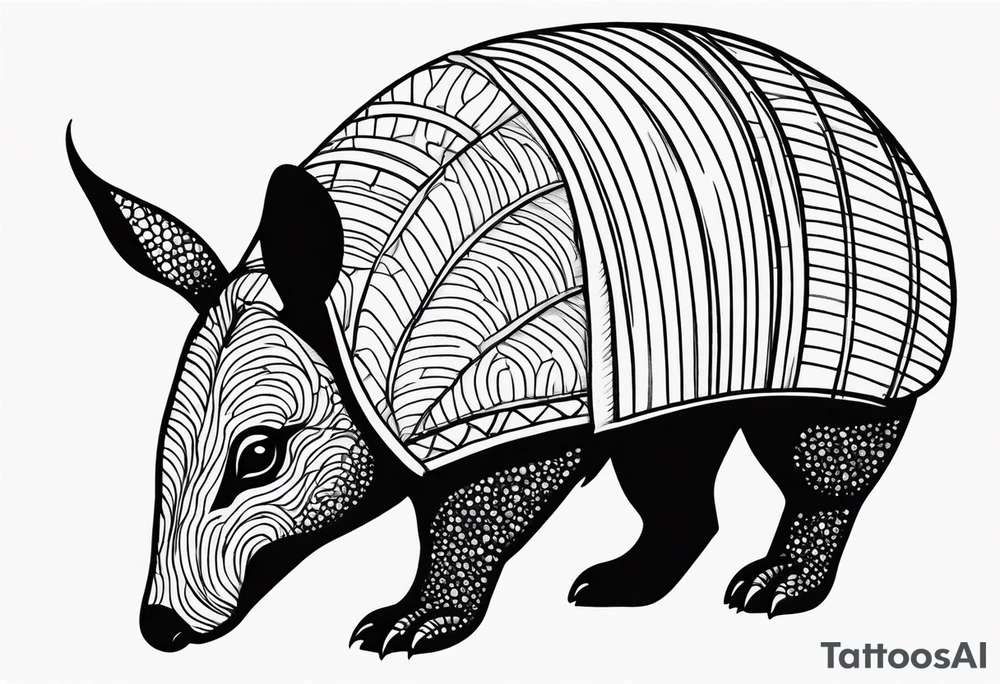 cute armadillo tattoo idea