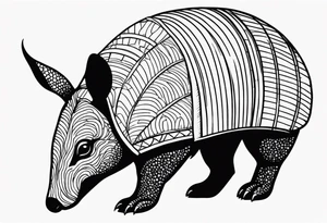 cute armadillo tattoo idea