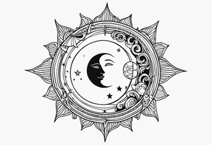 sun and moon tattoo idea
