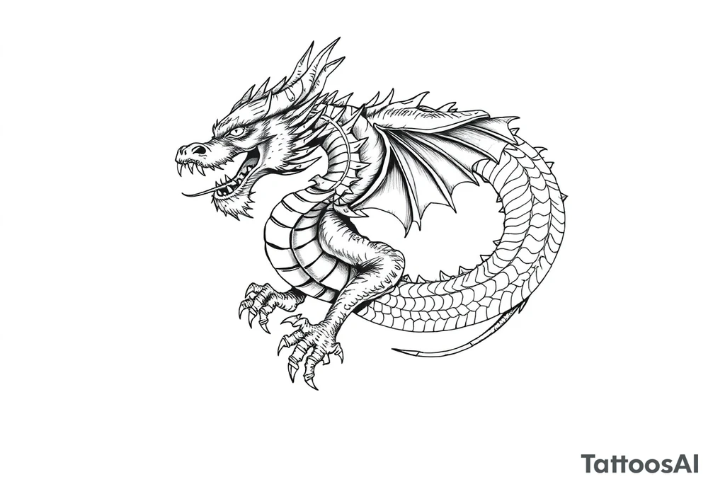 sharp dragon tattoo idea