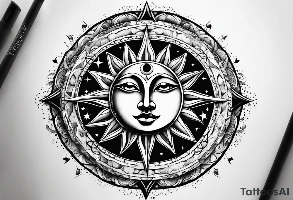 With all my heart and all my soul to the end of the universe To infinity and beyond.  sun and moon tattoo idea