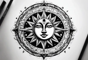 With all my heart and all my soul to the end of the universe To infinity and beyond.  sun and moon tattoo idea