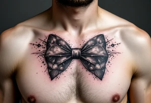 A bow tie made up of a universe tattoo idea