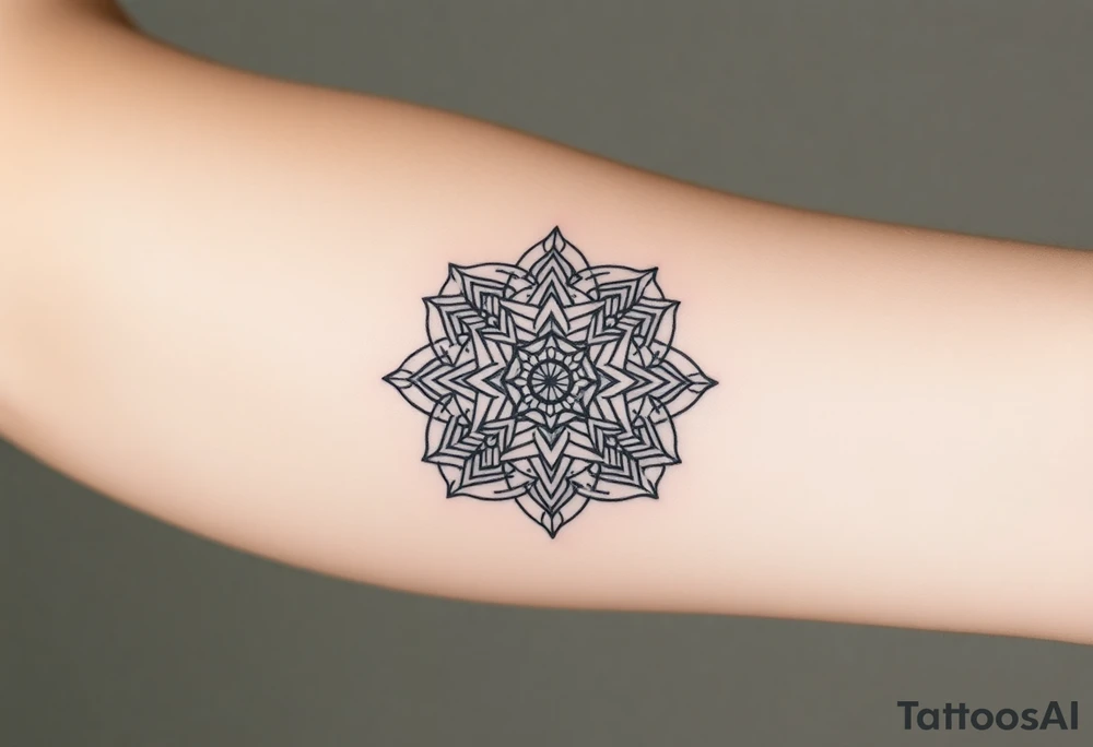 intricate mandala with sacred geometry and cosmic elements tattoo idea