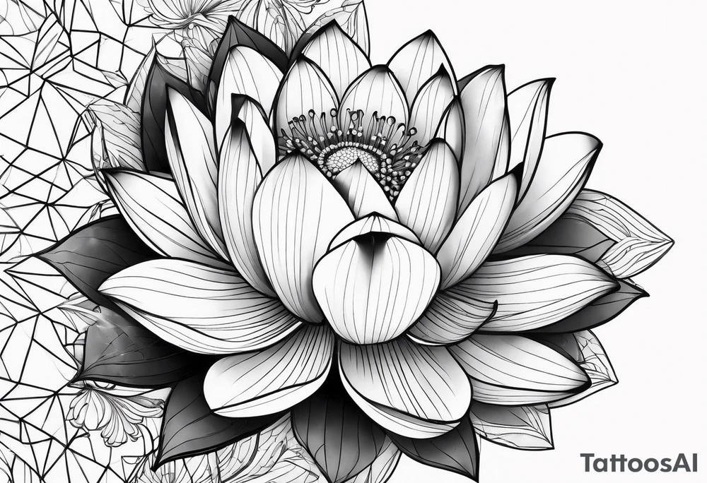 Lotus flower half sleeve tattoo idea