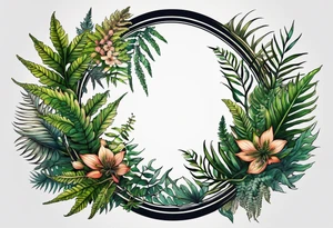 ferns in a circle tattoo idea