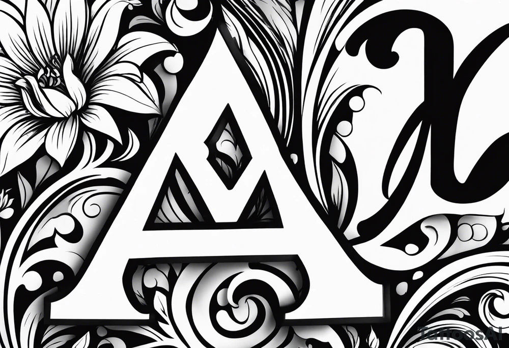A letter M for my Wife Letter A for my daughter and a letter C for my Son tattoo idea