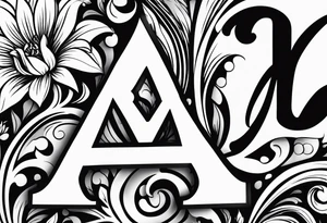 A letter M for my Wife Letter A for my daughter and a letter C for my Son tattoo idea