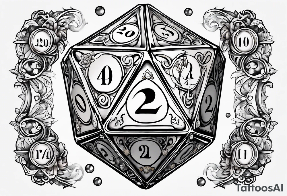 a twenty sided die tattoo idea