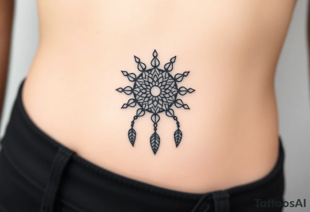 dreamcatcher sun tattoo idea