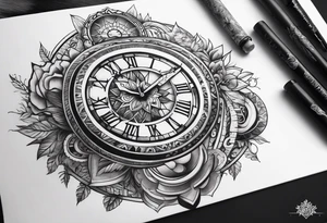 sleeve tattoo to contain the symbols family , love, health, time, money , happines tattoo idea