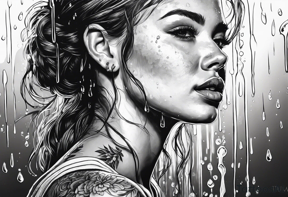 a shower that rains cold water tattoo idea