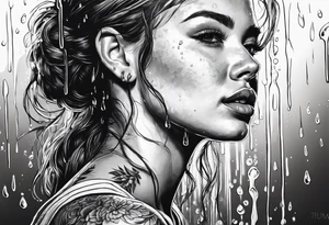 a shower that rains cold water tattoo idea