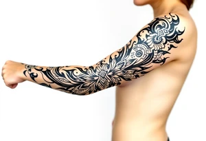 long mytical with ancient rhyme tattoo idea