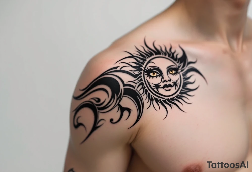 Word "phuong" written with sun inner arm tattoo idea