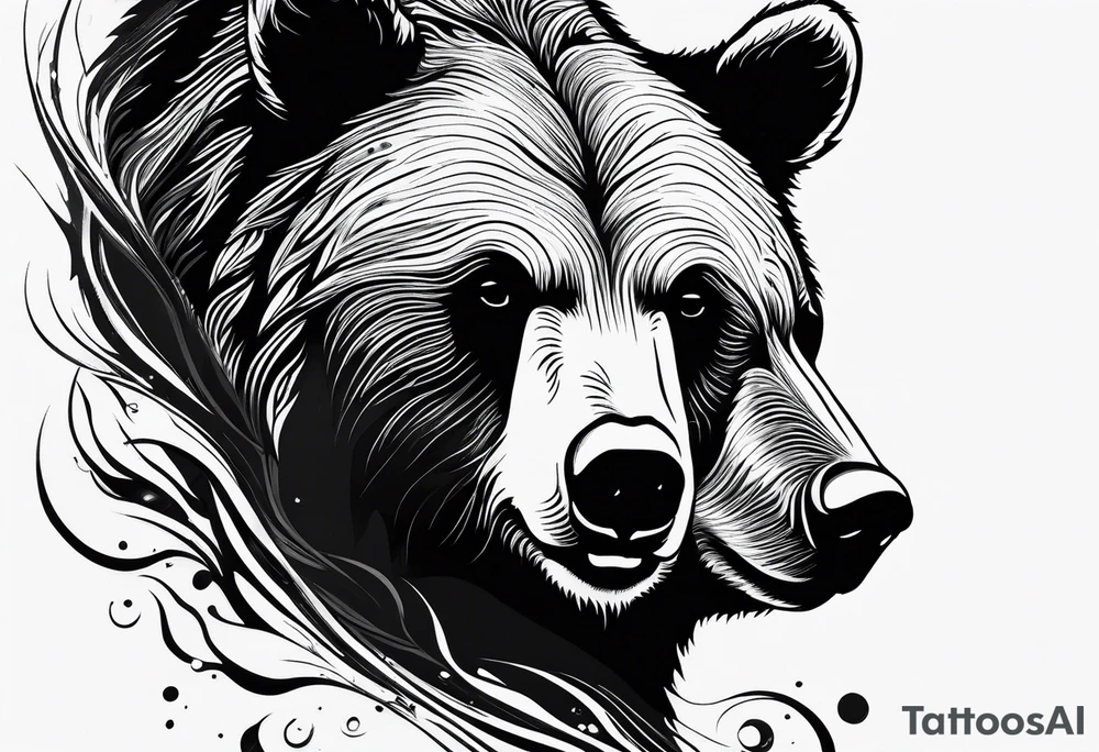 mother bear and cub teardrop shaped simple tattoo idea mother bear and cub teardrop shaped simple tattoo idea