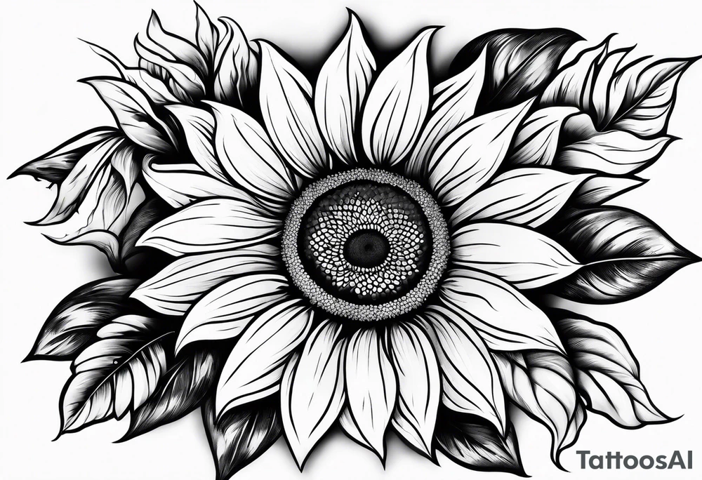 Flower fire an a sunflower tattoo idea