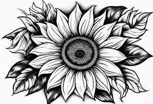 Flower fire an a sunflower tattoo idea