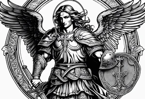 image of st michael the archangel with sword and shieldtattoo tattoo idea