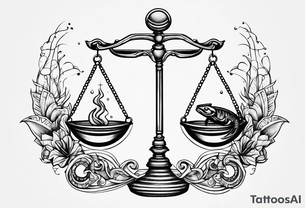 Libra and Pisces and Scorpio tattoo idea