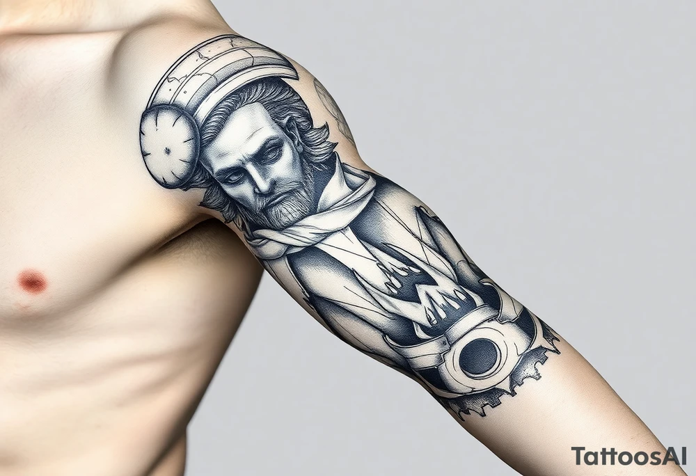 griechische mythologie, Kopflose oder gebrochene Statuen, symbole aus der Mythologie, micro realism tattoo idea