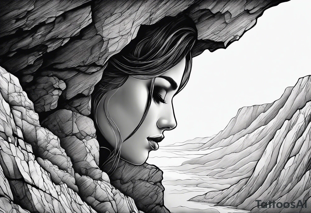 A shadow on the edge of a Cliff 
“Never look down “ tattoo idea