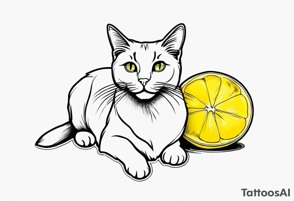 a lemon and a cat paw tattoo idea