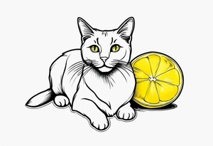 a lemon and a cat paw tattoo idea