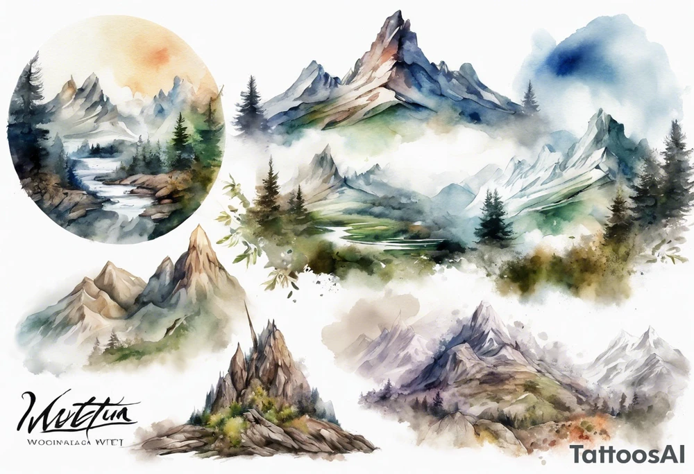 mountain landscape by weta digital tattoo idea