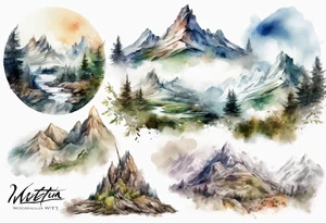 mountain landscape by weta digital tattoo idea