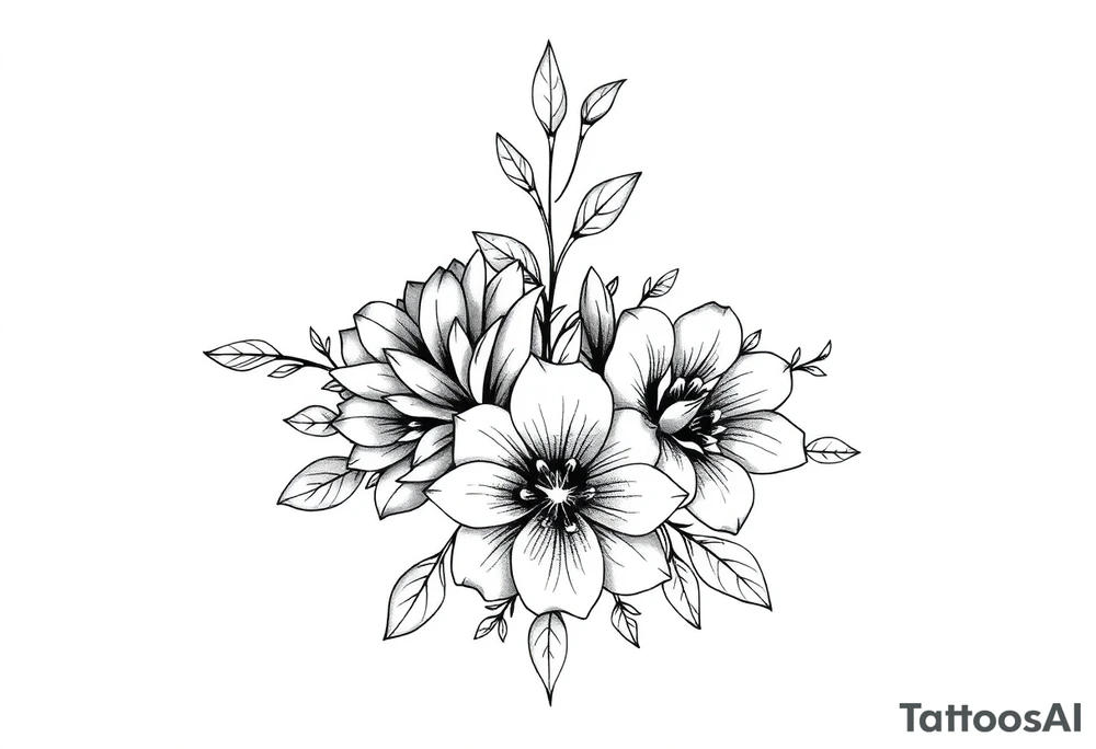 ornaments of flowers tattoo idea