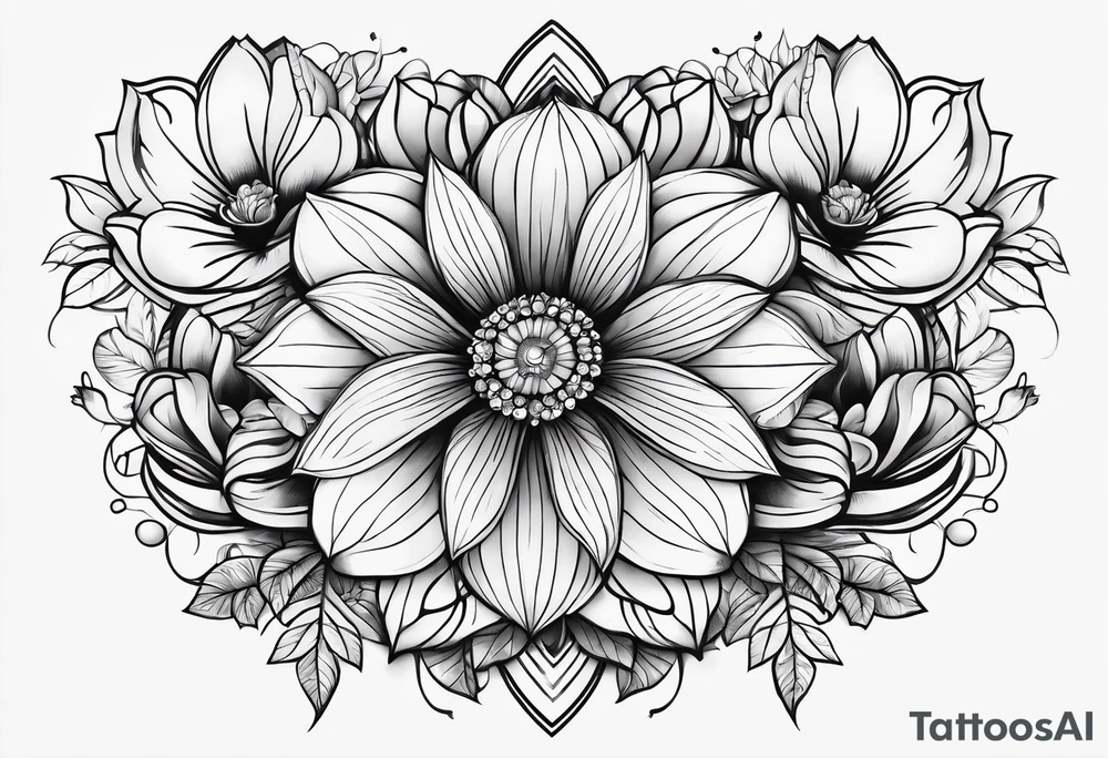 Girly fine line tattoo idea