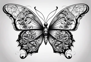 Butterfly with sacred geometry tattoo idea