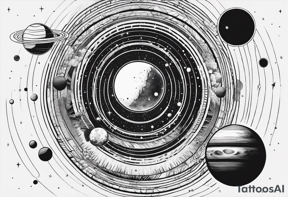 a minimalist representation of the solar system tattoo idea a minimalist representation of the solar system tattoo idea