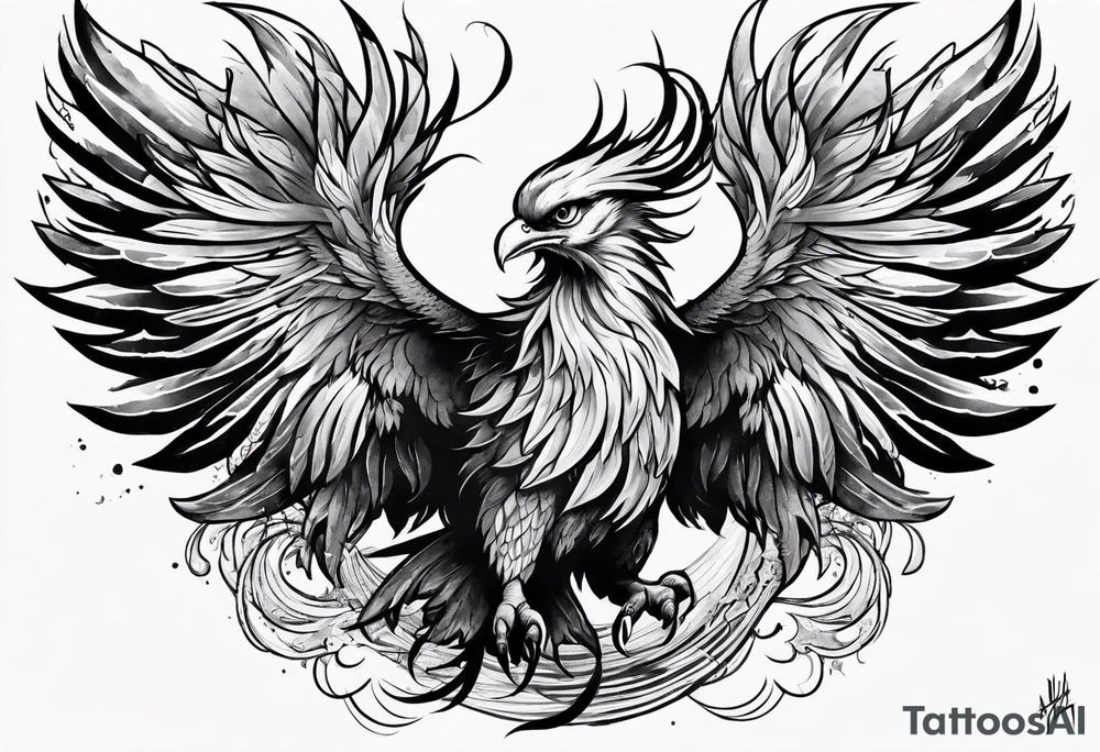 Phoenix rising from ashes tattoo idea