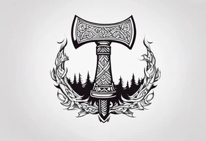 Viking hatchet tattoo idea