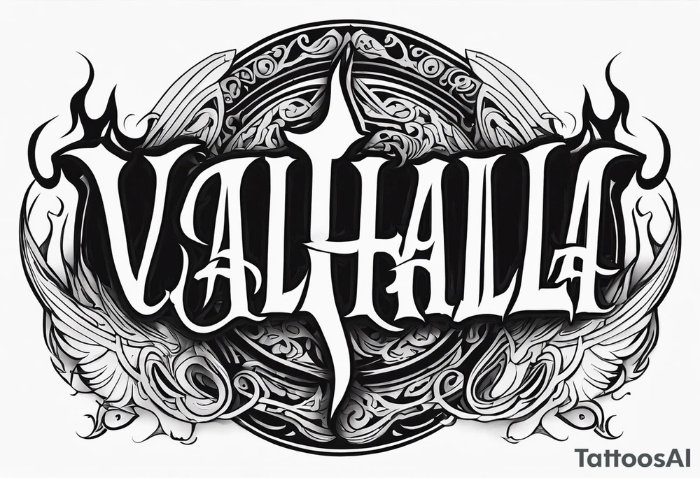 Valhalla flames tattoo idea