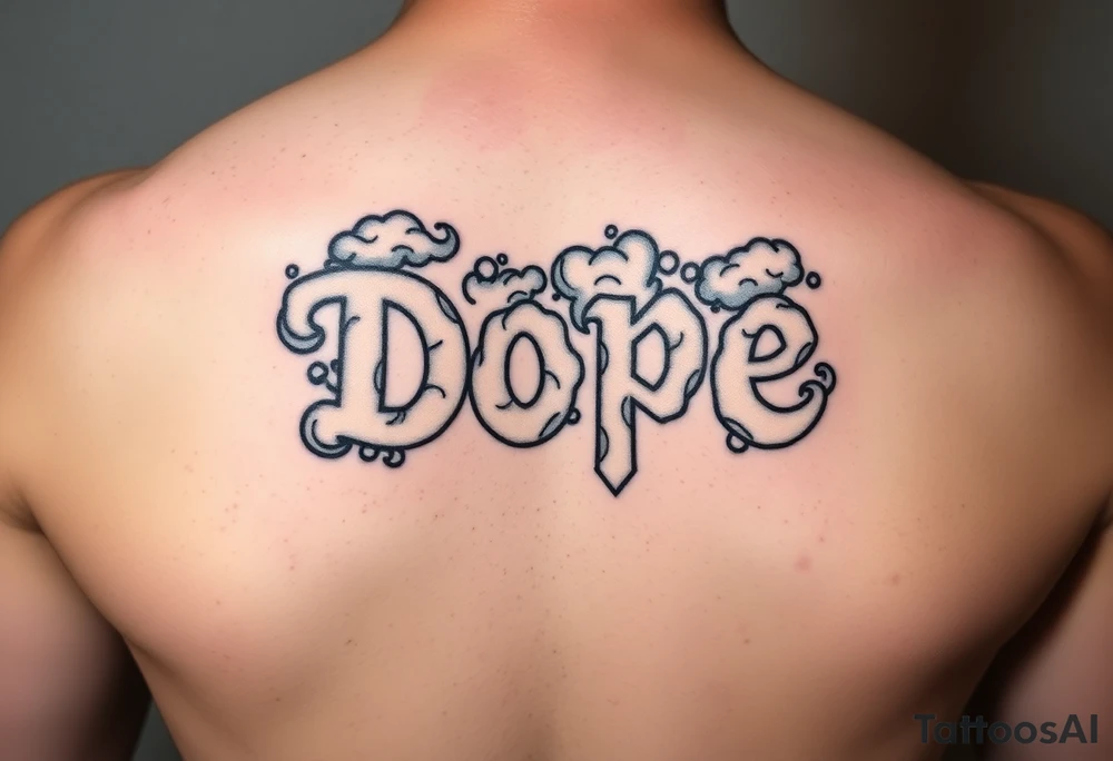 Dope spelled out in smoke
Clouds tattoo idea