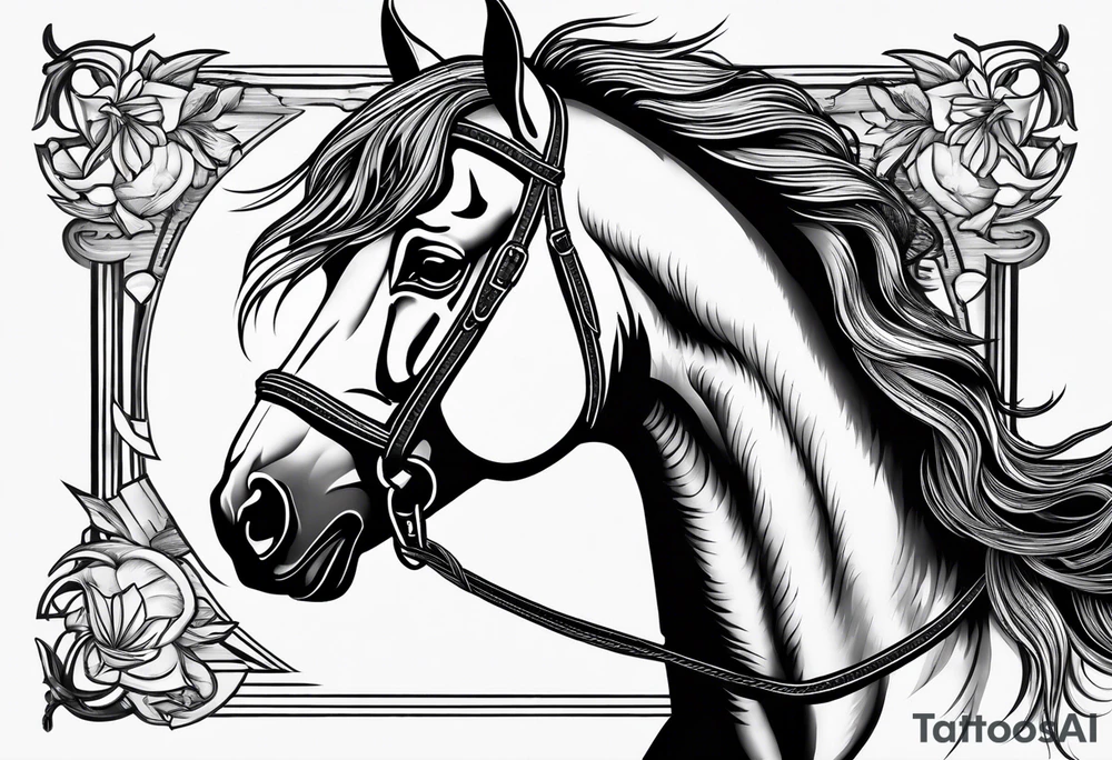 Pferd kopf tattoo idea